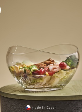 意大利DUENDE敦迪进口无铅水晶玻璃沙拉碗欧式甜品点碗创意精致