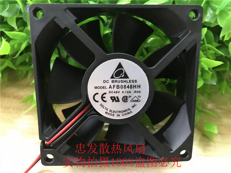 台达AFB0848HH -R00 80*80*25MM 48V 三线双滚珠告警风扇8CM厘米