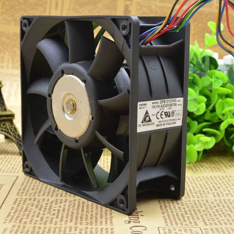 原装台达 12CM GFB1212VHG 12V 3.4A 双电机滚珠大风量散热风扇