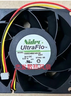 V80E24BS1A5-52适用于施耐德变频器7.5-11KW机原装全新风扇24VDC