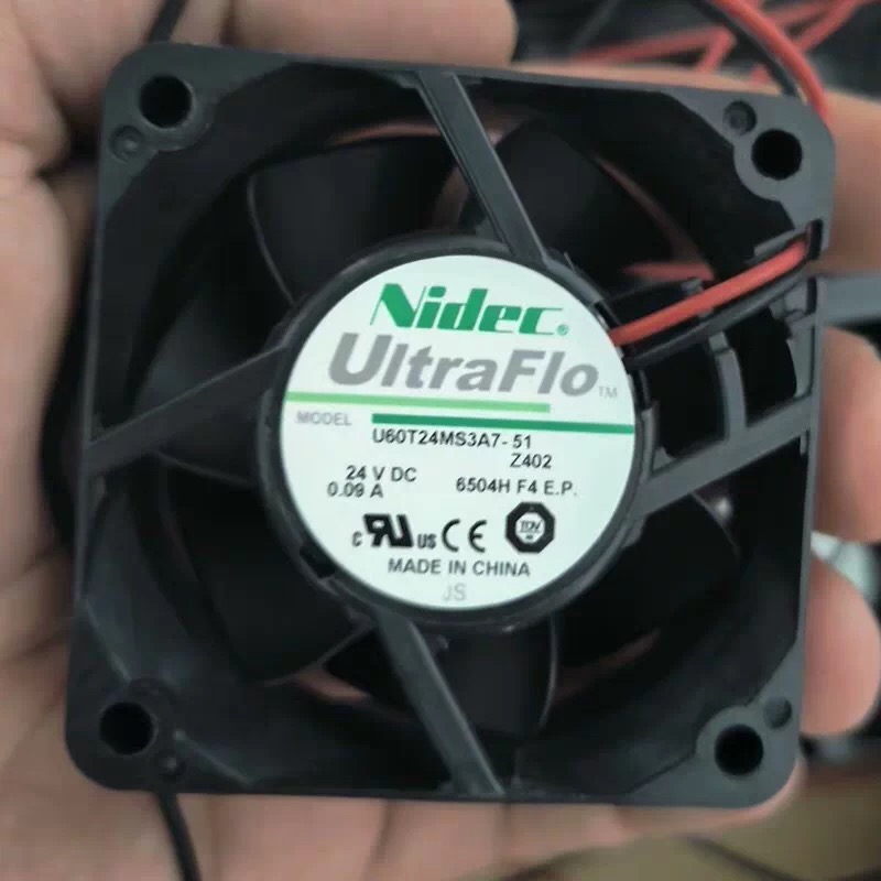 原装 NIDEC U60T24MS3A7-51 24V 0.09A6CM6025变频器静音散热风扇