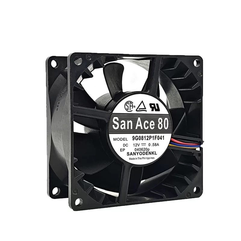 全新三洋 9G0812P1F041 8CM 12V 0.58A 8038 四线PWM静音散热风扇