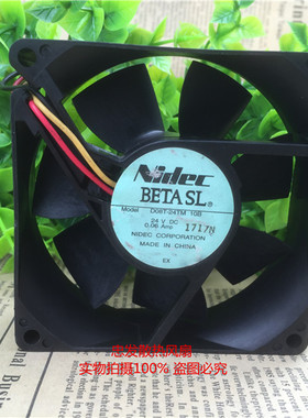 原装日本NIDEC 8CM D08T-24TM 10B 24VDC 0.06 静音散热风扇8025