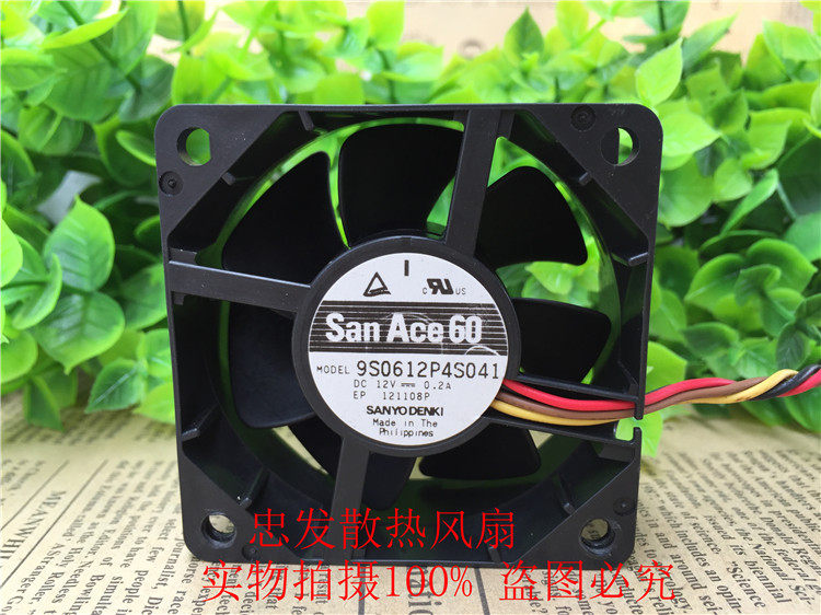 原装三洋9S0612P4S041 6025 12V 4针PWM双滚珠静音风扇6cm厘米