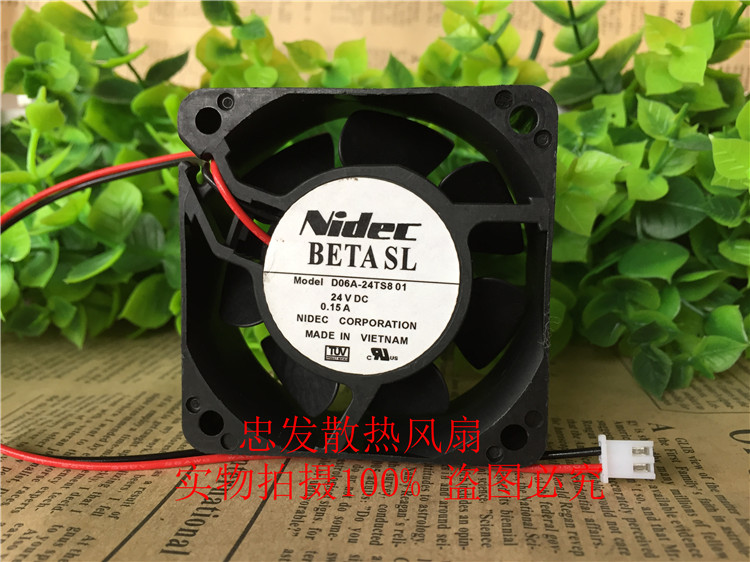 D06A-24TS8 01 原装日本Nidec 24VDC 0.15A 60*60*25MM变频器风扇
