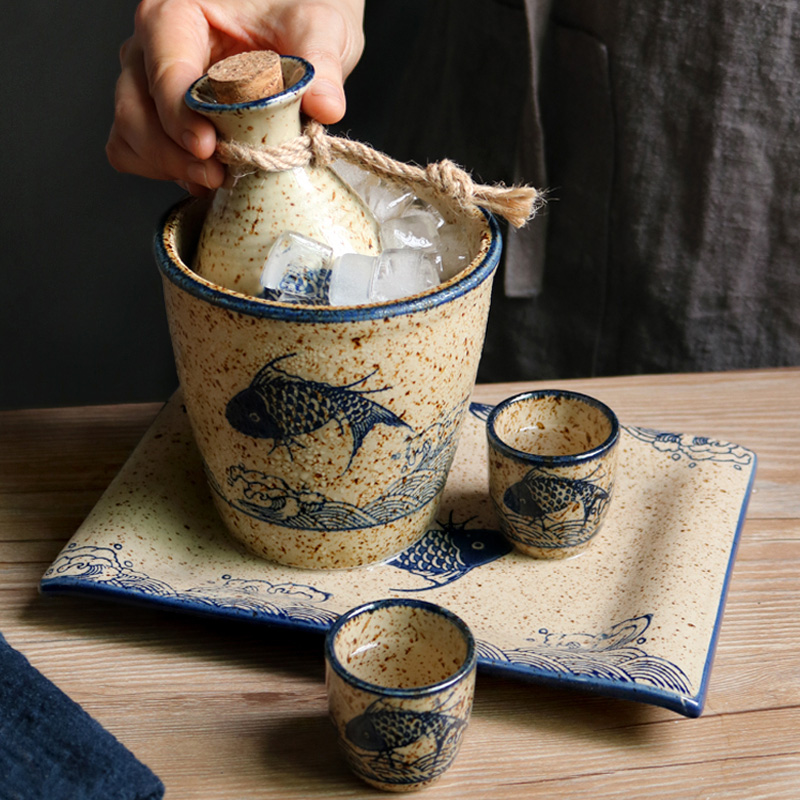 日式陶瓷酒具套装复古