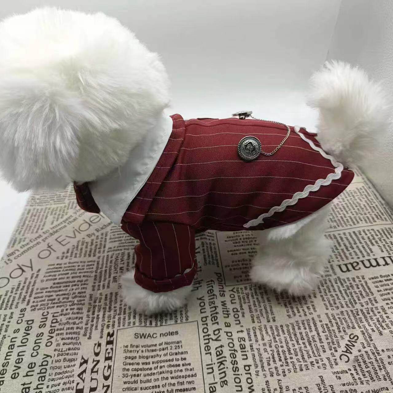 狗狗西装礼服结婚喜庆衣服泰迪狗礼服宠物西服假两件两脚衣燕尾服