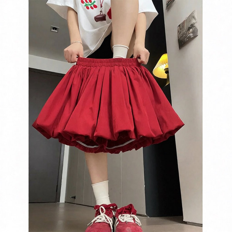 【小李推荐】红色花苞裙子半身裙