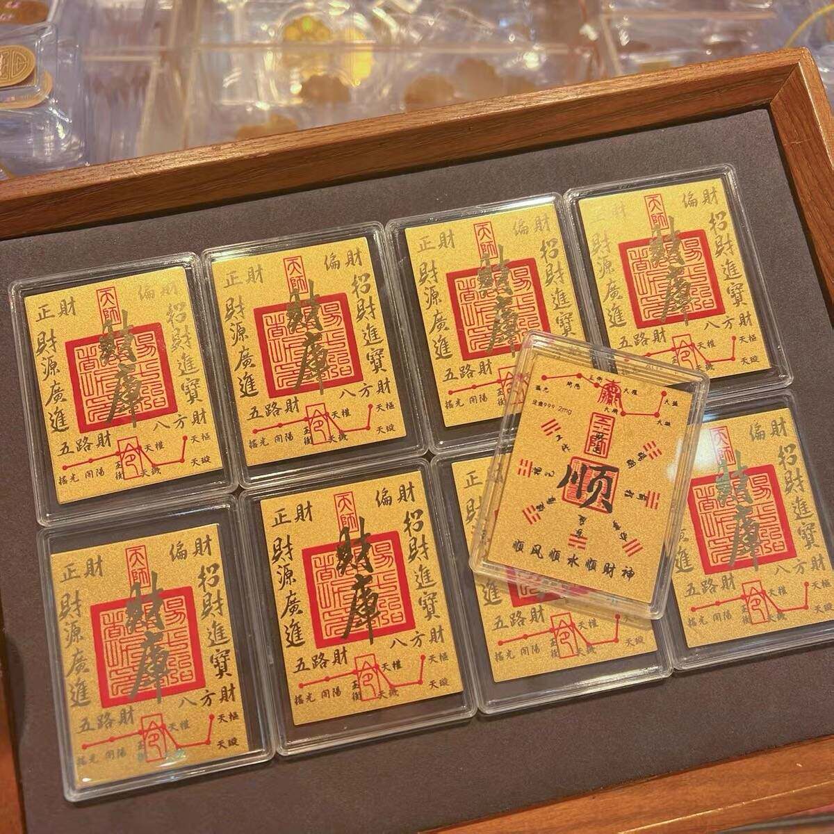 黄金万事顺手机贴招财纯金片金箔足金999新年生日礼物送女男友