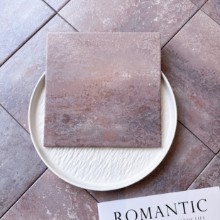 200乘200紫色全瓷哑光防滑卫生间厨房阳台墙地花砖仿古砖