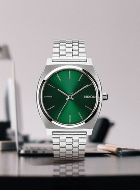 Nixon尼克松手表商务森银绿色小清新中性情侣男女石英表方形钢带