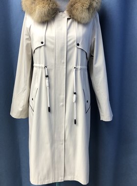 专柜正品兔毛加长内胆皮草派克服保暖毛袖长款外套可拆卸原版大衣