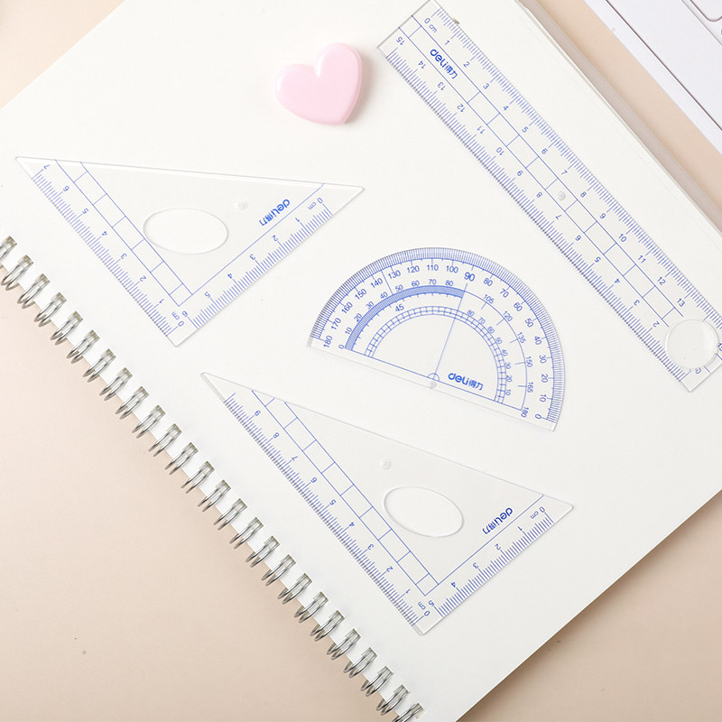 得力文具学生塑料透明直尺三角尺套尺简约绘图工具学生尺子套装在类目 电子词典/电纸书/文化用品, 绘图测量用品, 各类尺/三角板中 - 来自Buy2taobao.com提供专业的淘宝代购服务