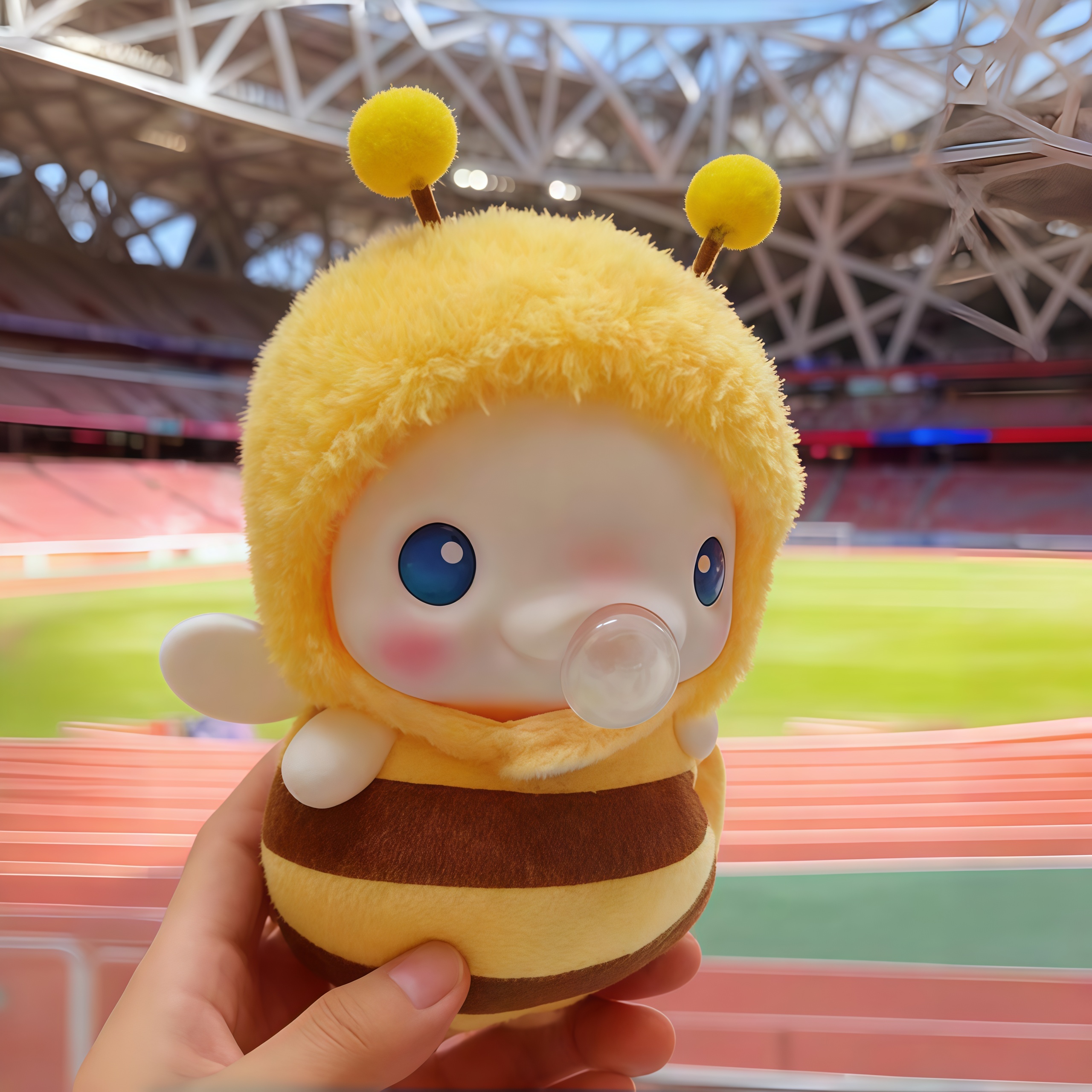 全运会吹泡泡大湾鸡娃衣衣服蜜蜂毛绒超萌10cm超可爱创意娃娃服装