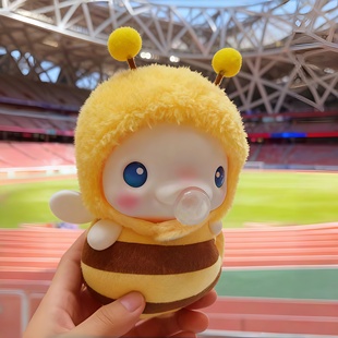 全运会吹泡泡大湾鸡娃衣衣服蜜蜂毛绒超萌10cm超可爱创意娃娃服装