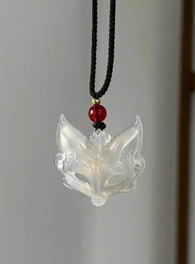 面罩狐狸面具项链国风美学狐狸吊坠守护灵男女编织礼物创意门饰品