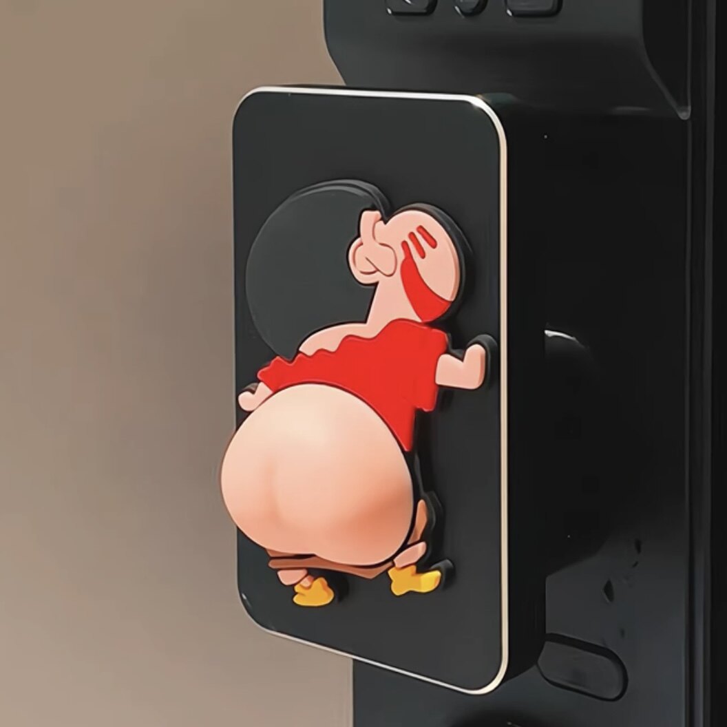 蜡笔小新门把手防撞硅胶防撞神器屁屁缓冲垫指纹锁保护套冰箱门贴