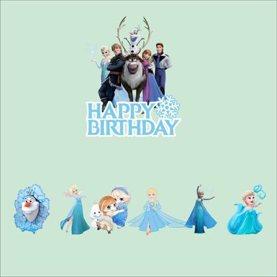 冰雪奇缘frozen生日蛋糕装饰