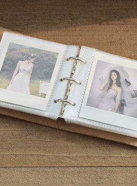 真皮拍立得sq相册头层牛皮 方形相纸收纳册square活页sq1/6/40