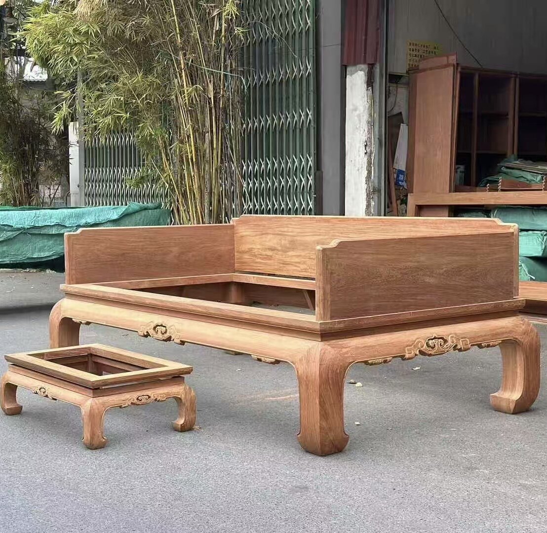 红木家具罗汉床缅甸花梨大果紫檀双人床实木大床