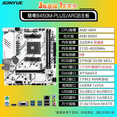 精粤AMDB450/B550主板