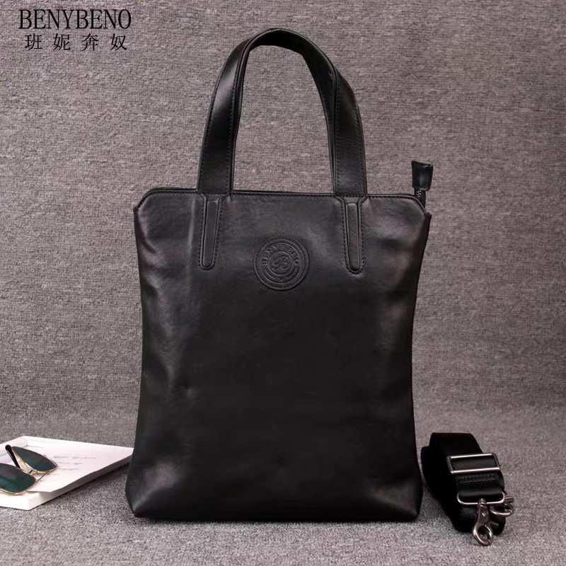 男士真皮手提包男商务休闲公文包韩版潮时尚单肩斜挎软皮男包竖款