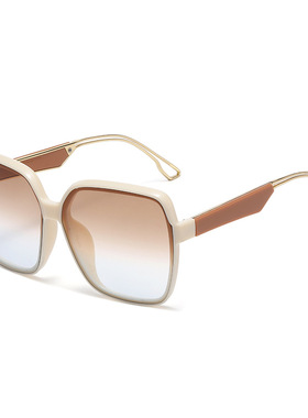 白色大框墨镜女款2026新款高级感开车太阳眼镜方形渐变素颜镜户外