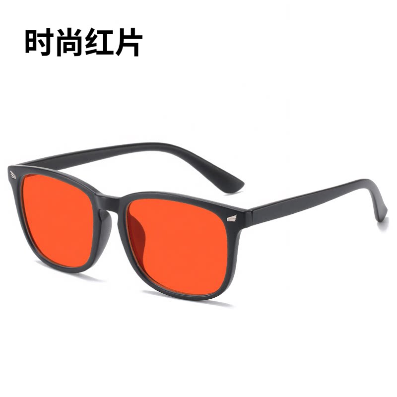 保护眼睛真实色彩太阳镜时尚米钉墨镜街拍反光红色镜片防眩光眼镜