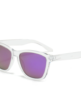 无色透明偏光镜太阳镜欧美时尚男女士防紫外线防晒复古款炫彩墨镜