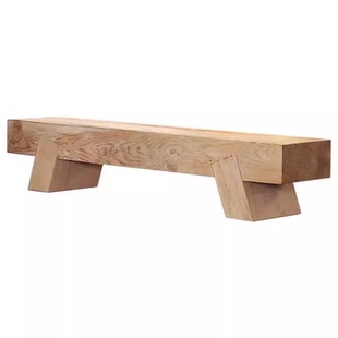 原木长条凳子实木长板凳商场休息换鞋凳子民宿休闲凳服装店设计师