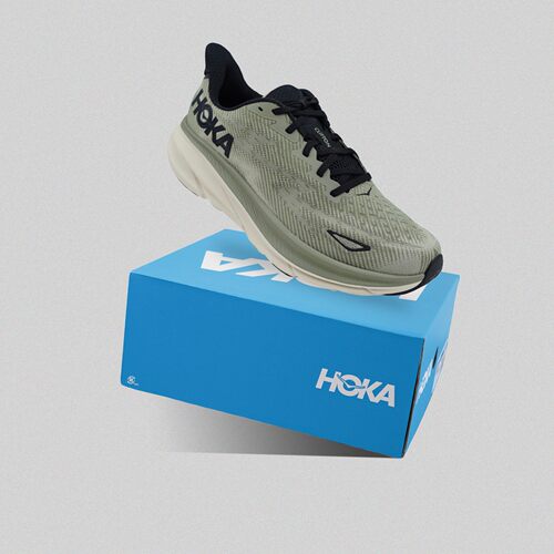 HOKA Clifton克里夫顿9防滑轻便减震公路男子跑步鞋1127895-SSFR