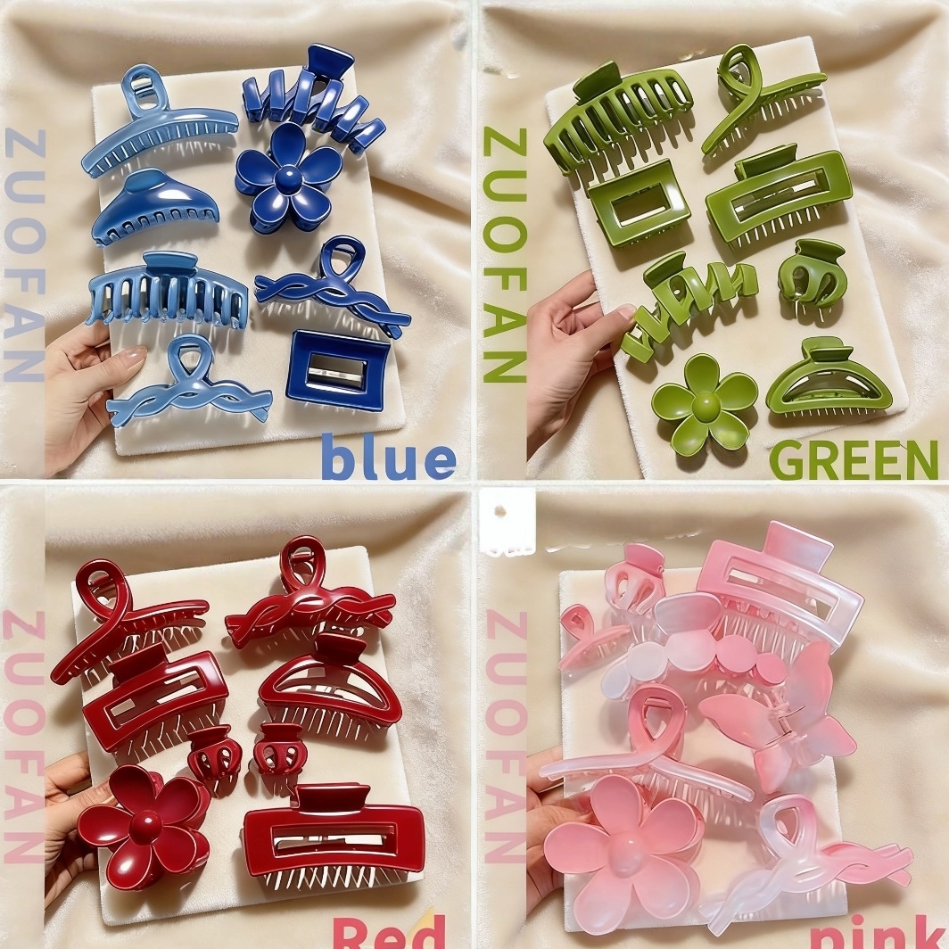 夏季彩色套装 抓夹简约发夹女后脑勺发卡高端鲨鱼夹子头饰