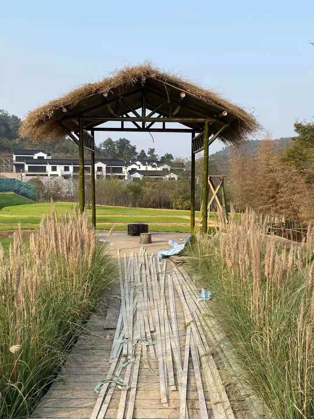 竹亭子 竹亭子厂家防腐竹木亭子 竹凉亭 竹房子竹屋 竹建筑 长廊