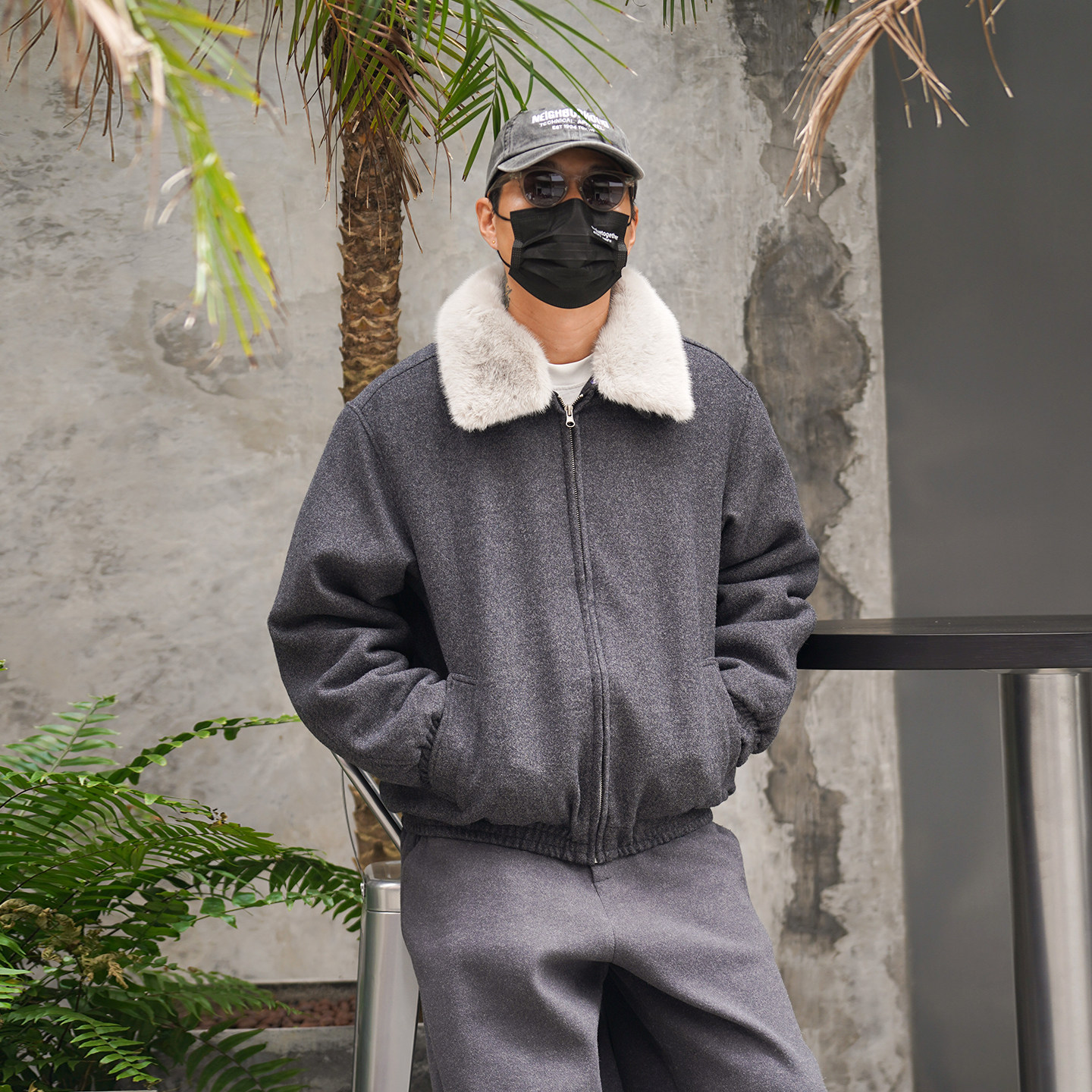 冬季加厚保暖老钱风呢料男棉衣