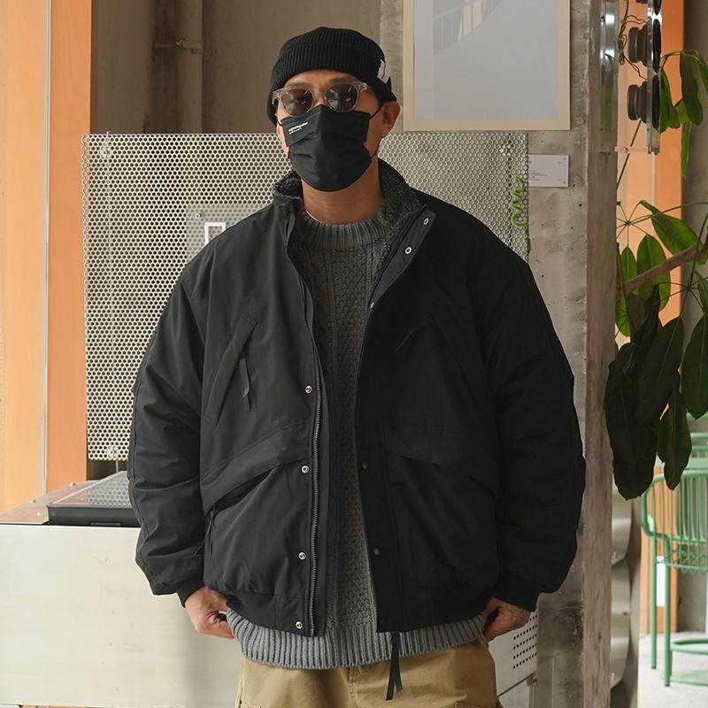 日系复古加厚立领工装棉衣