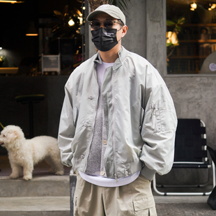 Propcell2026春秋日系复古立领飞行员MA1夹克男宽松潮流工装 外套