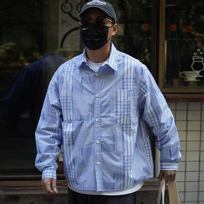 PROPCELL春秋季日系复古长袖衬衫