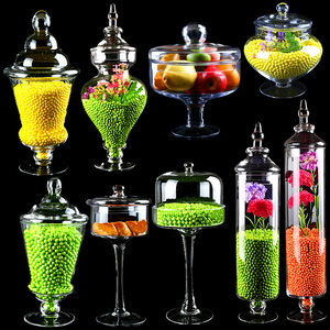 欧式玻璃糖果储物罐厨房零食品收纳瓶家用餐桌客厅装饰摆件摆设品