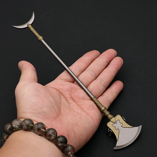 水浒传冷兵器鲁智深月牙铲水磨禅杖金属武器模型摆件手办道具玩具