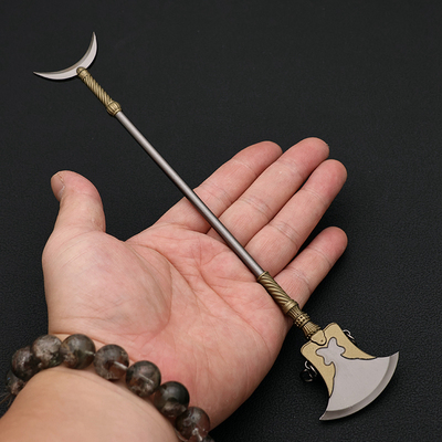 水浒传冷兵器鲁智深月牙铲水磨禅杖金属武器模型摆件手办道具玩具