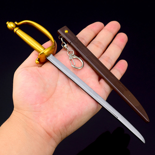 加勒比海盗影视周边杰克船长西洋剑带鞘金属武器兵器模型摆件玩具