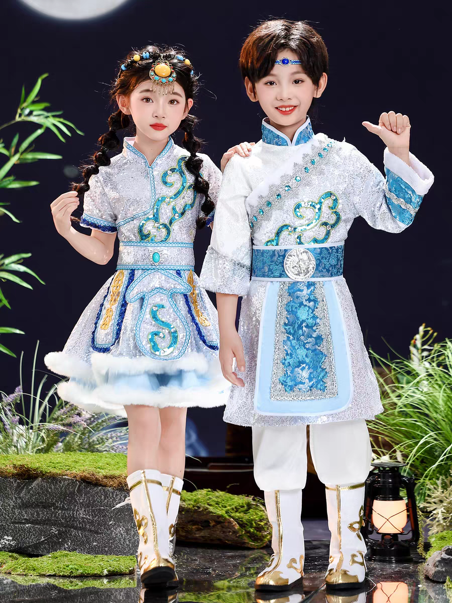 儿童藏族服装六一少数民族服装藏服女童开场舞独舞盛装舞蹈表演服