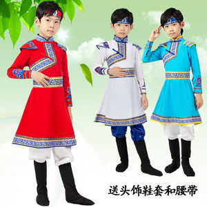 蒙古服装男孩民族儿童舞蹈服饰