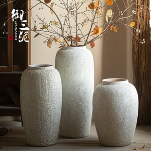 景德镇白色大花瓶北欧风创意气泡纹理客厅酒店餐厅装 饰插花大摆件