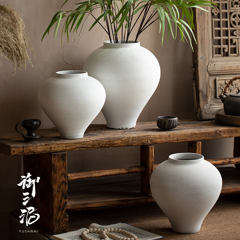 景德镇客厅花瓶干 干燥花花器摆件客厅插花陶瓷水培白色中式禅意