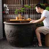 景德镇土陶粗陶古法养鱼陶瓷大缸鱼缸乌龟睡莲缸雕刻水缸金鱼缸