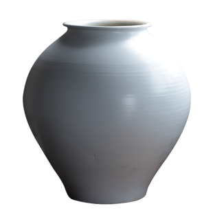 景德镇新中式陶瓷花瓶轻奢客厅插花酒店商场装饰白色侘寂风大陶罐