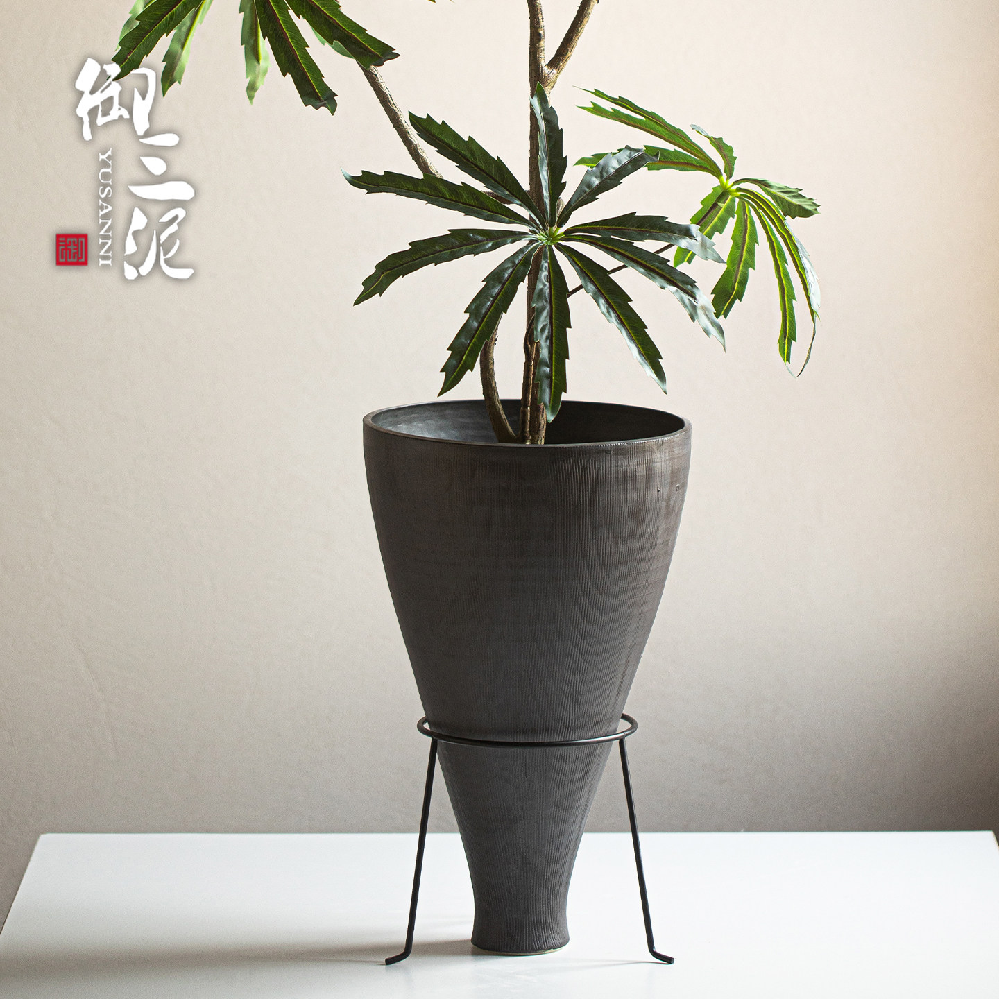御三泥不规则创意高级艺术感大花瓶复古绿植造景家居民宿氛围花桶