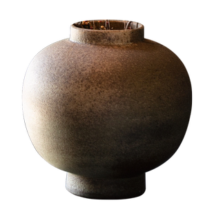 台面粗陶花瓶干花花瓶陶罐罐子陶瓷复古土陶粗糙感花盆摆件复古瓶