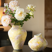 景德镇新中式 客厅插花陶瓷花瓶手工彩绘居家民宿摆件创意艺术花器